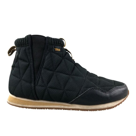 Teva Women's Size 9 ReEmber Mid Black Quilted Closed Toe Slip On Ankle Boots - Picture 1 of 16